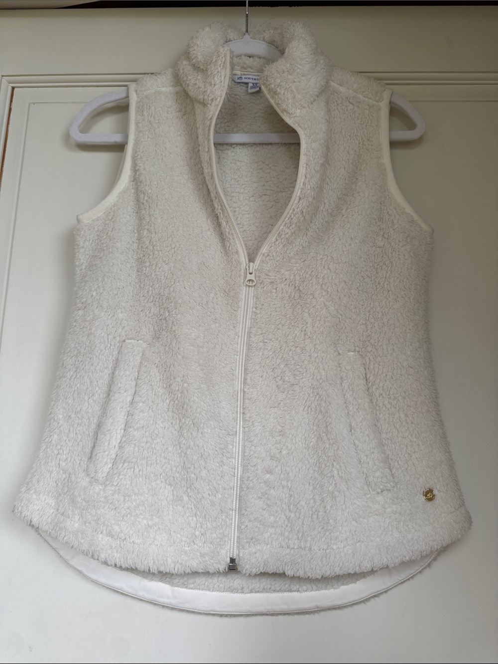 Cozy Sherpa Zip-Front Vest in Cream - Women's Jacket & Coat By Southern Tide